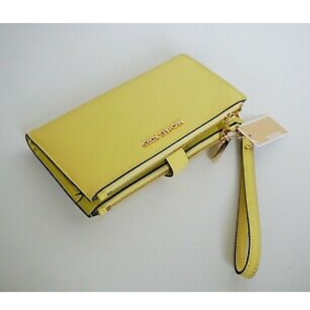 Michael Kors Large Double Zip Leather Wristlet